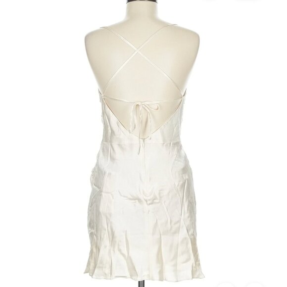 Shona joy - La Lune Asymmetrical Bias Cowl Mini Dress - cream - Picture 11 of 11